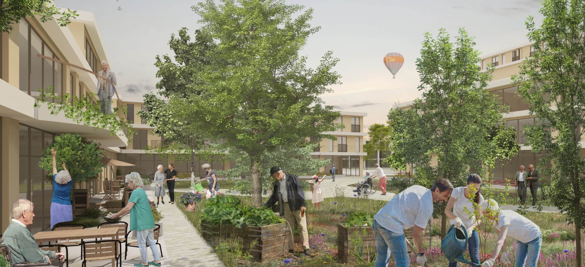 Beeld van hoe de nieuwbouw Bornholm er ongeveer uit zou kunnen zien